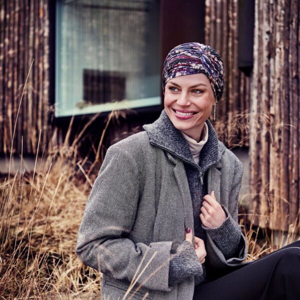 Christine Joyo turban printed, Tie dye dusk